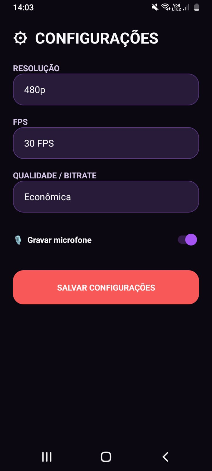 Configurações do RE4PLAY Android